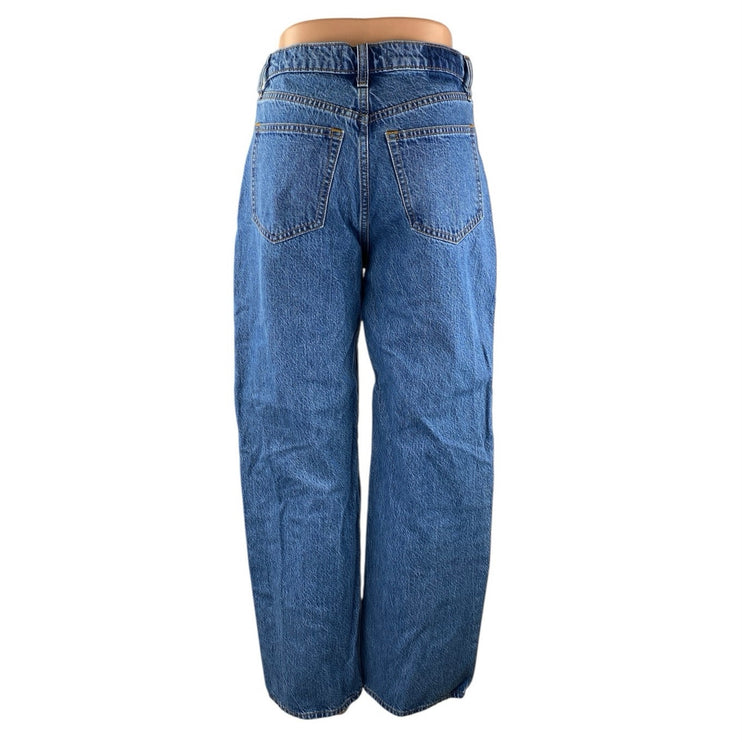 Abercrombie & Fitch The Loose Blue High Rise Wide Leg Baggy Denim Jeans Size 26