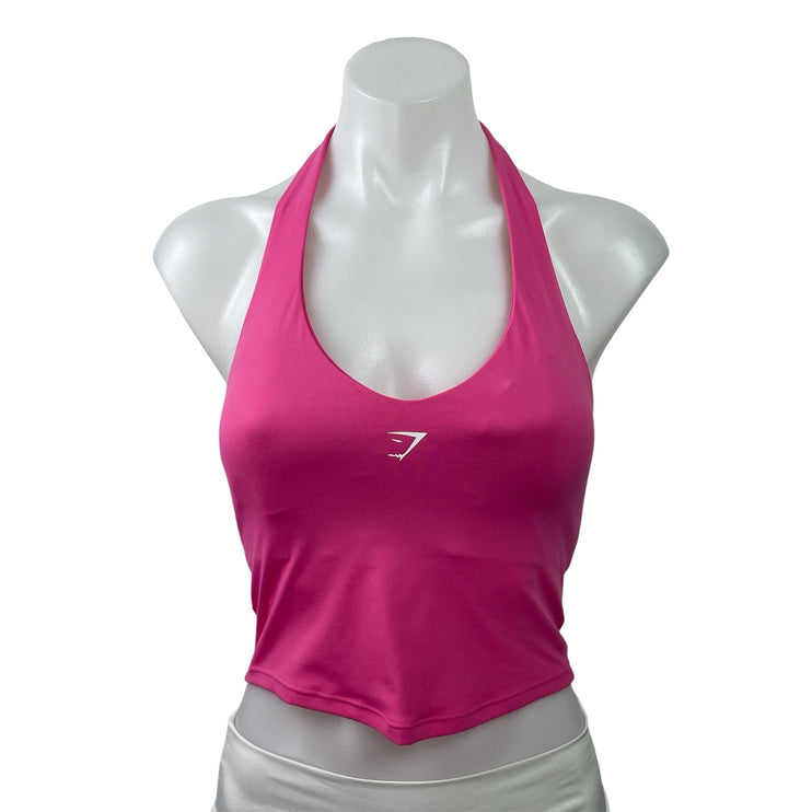 Gymshark Pink Halterneck Cami Open Back Workout Yoga Sports Bra Crop Tank Top S