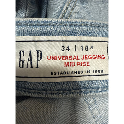 Gap Universal Jegging Blue Light Wash Distressed Raw Hem Skinny Denim Jeans 34