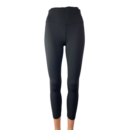 Lululemon Women's Black Yoga Workout Gym Cropped Athletic Leggings Pants Size 4