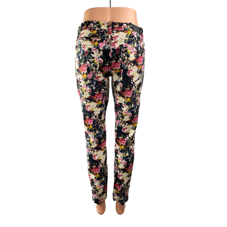 Urban Outfitters BDG Multicolor Floral Mid Rise Skinny Leg Denim Jeans Pants 28