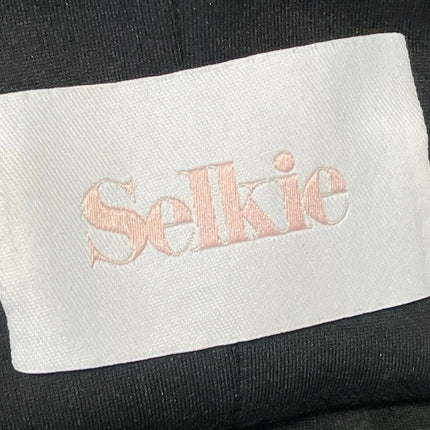 Selkie Black Sleeveless Bow Lace Up Square Neck Bustier Corset Crop Top Size M