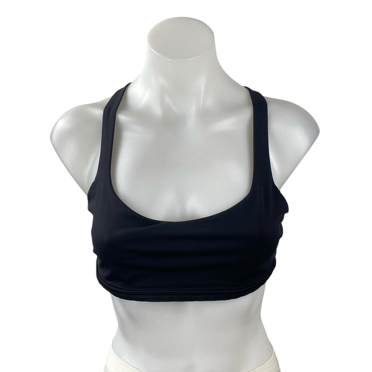 Lululemon Women's Black Strappy Yoga Workout Athletic Crop Top Sports Bra Size 6