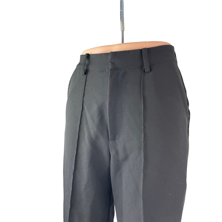 MNI Women's Black Pintuck High Rise Flared Bootcut Trousers Dress Pants Size S