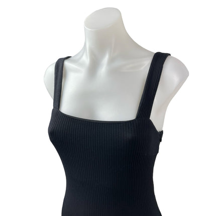 Princess Polly Black Ribbed Knit Sleeveless Sculpt Cami Tank Tank Top Size 4