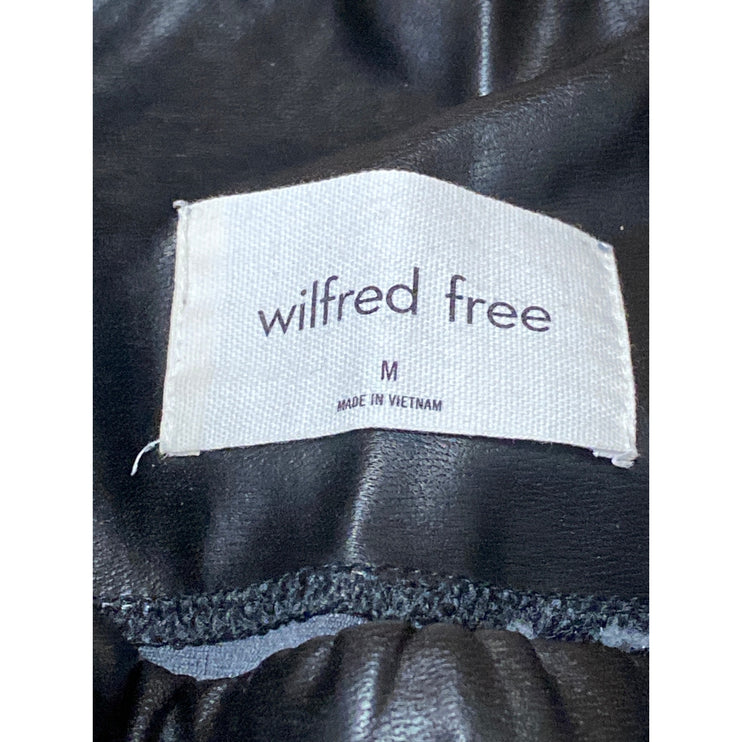 Aritzia Wilfred Free Black Faux Leather Vegan High Waisted Leggings Pants Size M