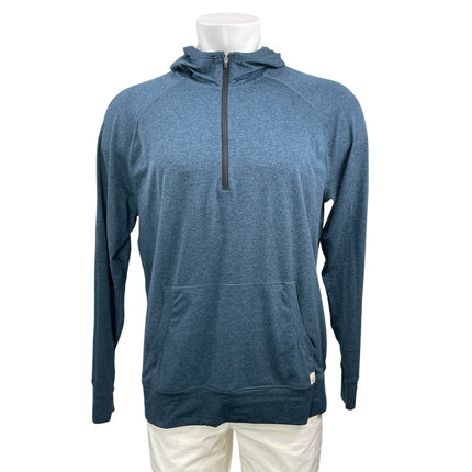 Vuori Ponto Performance Men's Blue 1/2 Zip Hoodie Hooded Sweatshirt Top Size L