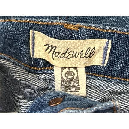 Madewell Women's Blue High Waisted Straight Wide Leg Denim Jeans Pants Size 25