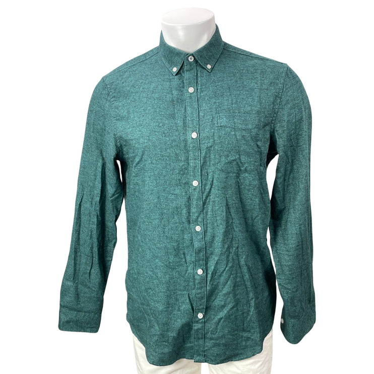 Penguin By Munsingwear Men's Green Long Sleeves Button Down Shirt Top Size M