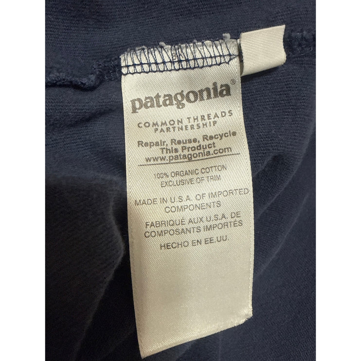 Patagonia Men's Navy Blue Logo Short Sleeve Crewneck T Shirt Tee Top Size L