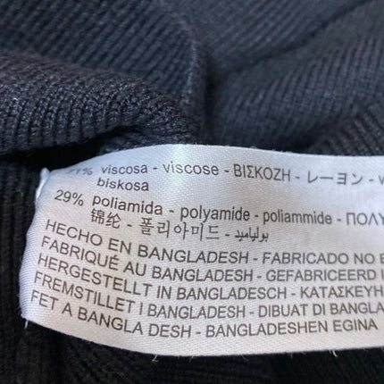 Zara Women's Black Long Sleeve Crew Neck Ribbed Knit Sweater Crop Top Size S