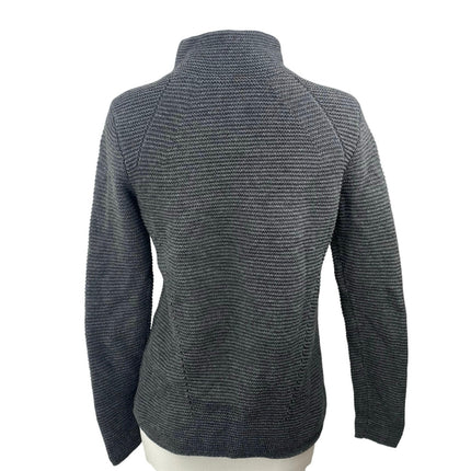 J. Mclaughlin Women's Black Gray Wool Ribbed Knit Turtleneck Sweater Top Size XS