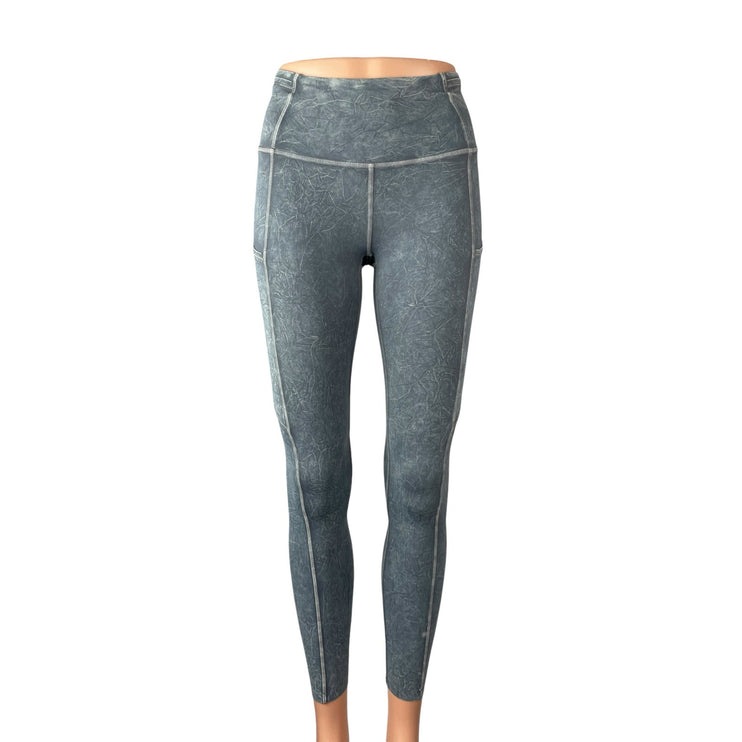 Lululemon Fast and Free Gray Skinny Yoga Athletic Activewear Leggings Pants Sz 4