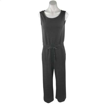 Nicole Miller Black Sleeveless Tie Waist Round Neck Tank Straight Jumpsuit Sz S
