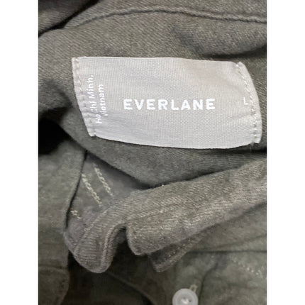 Everlane Men's Olive Green Long Sleeve Chest Pocket Button Down Shirt Top Size L