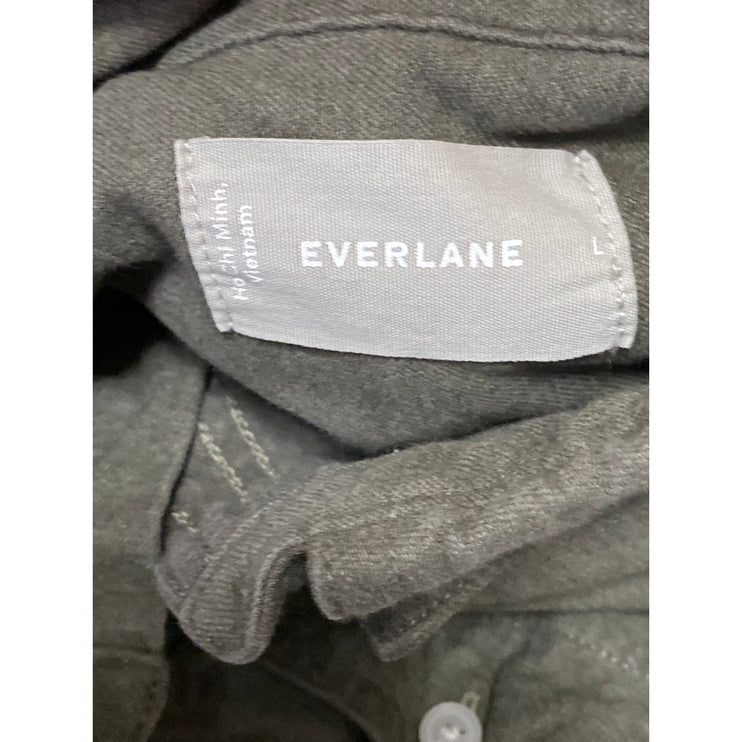 Everlane Men's Olive Green Long Sleeve Chest Pocket Button Down Shirt Top Size L