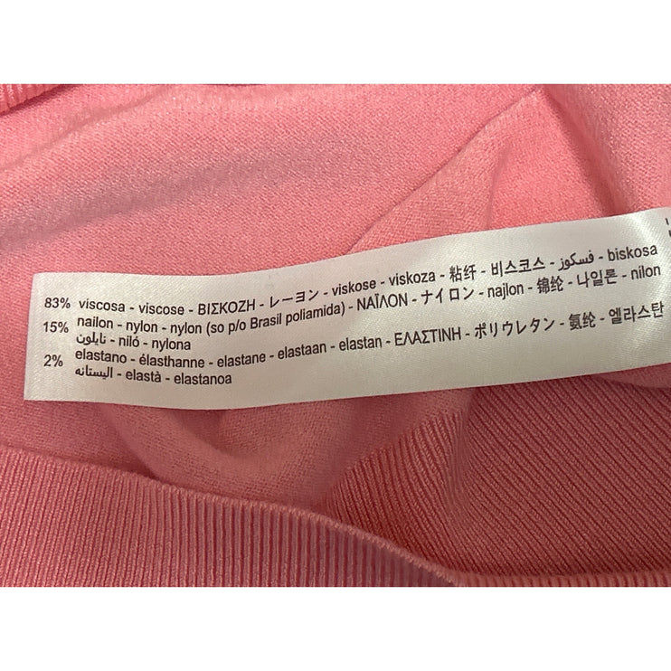 Zara Women's Pink Knit Sleeveless Button Back Crop Sweater Vest Tank Top Size S