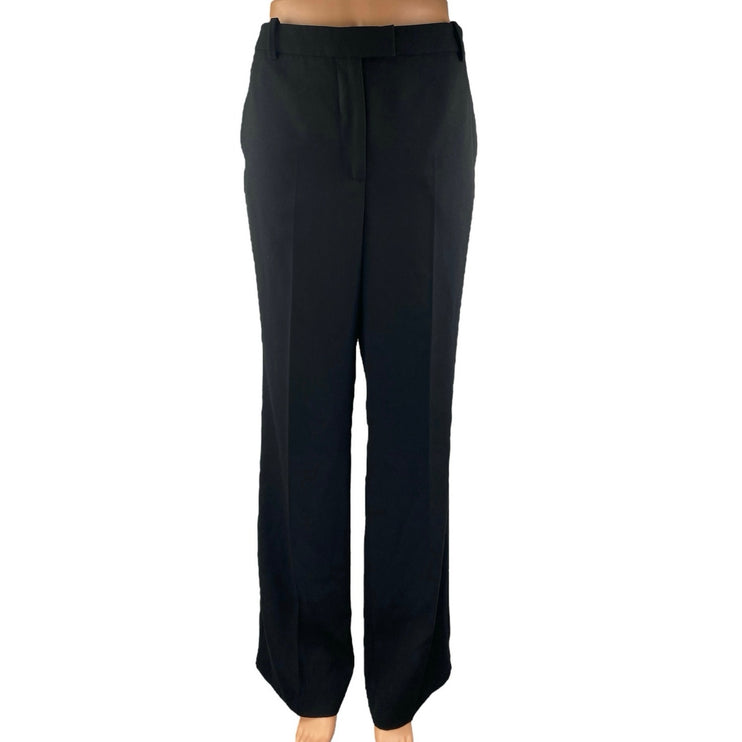Zara Women's Black High Waisted Straight Leg Career Trousers Dress Pants Size M