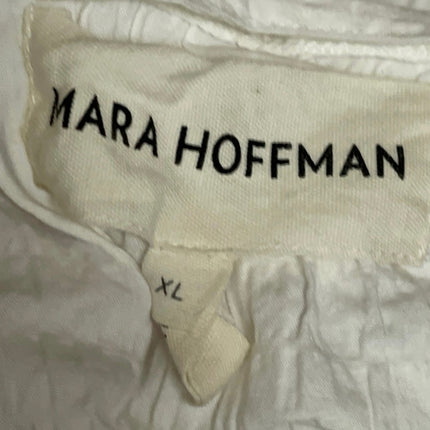 Mara Hoffman Women's White Puff Long Sleeve Belted Maxi Flared A-Line Dress XL
