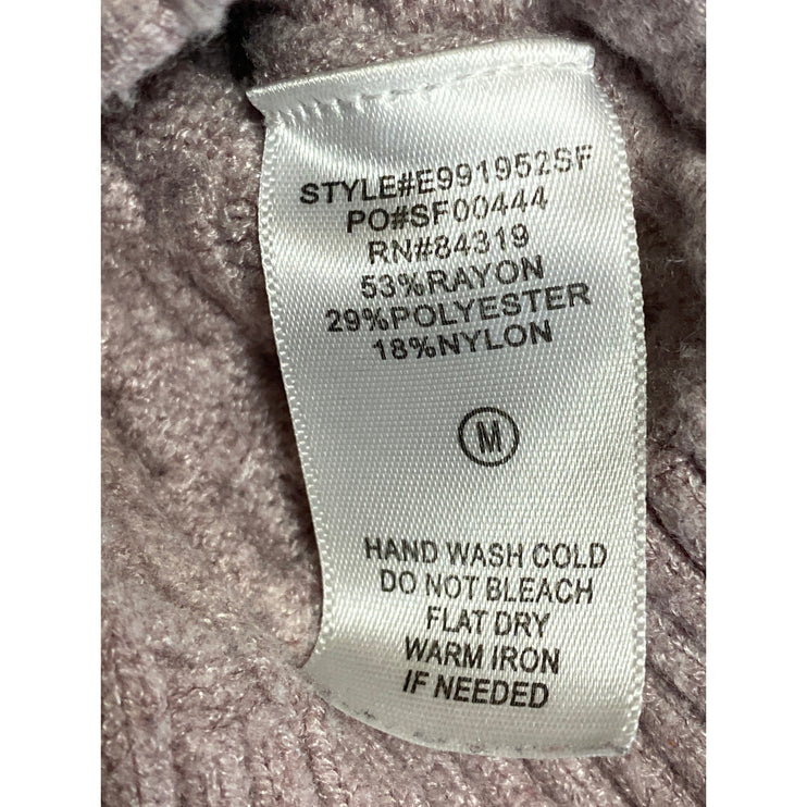 Evolution by Cyrus Women's Pink Long Sleeve Cable Knit Crew Sweater Top Size M