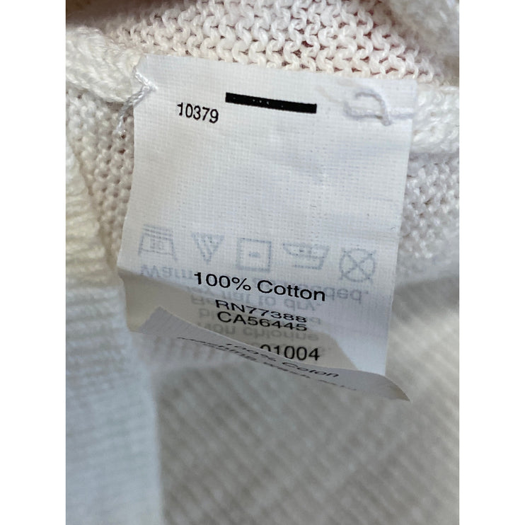 J,Crew Women's White Knit Short Sleeve Round Neck Basic T Shirt Tee Top Size M