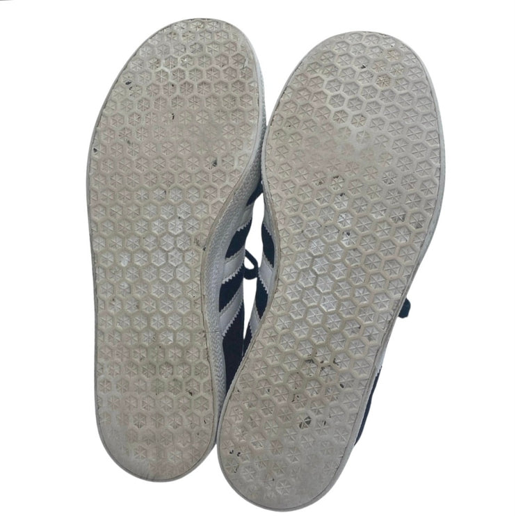 Adidas Gazelle Womens Black White Suede Leather Lace Up Low Top Sneakers Shoes 5