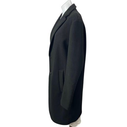 Zara Women's Black Long Sleeve Collared Longline 4 Way Trench Coat Jacket Size M