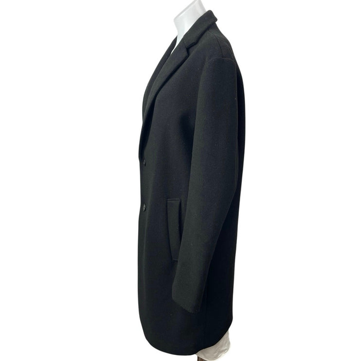 Zara Women's Black Long Sleeve Collared Longline 4 Way Trench Coat Jacket Size M