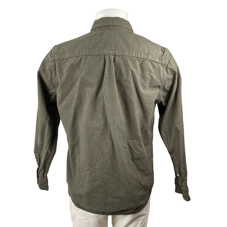 Everlane Men's Olive Green Long Sleeve Chest Pocket Button Down Shirt Top Size L