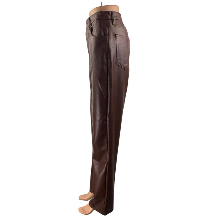 Abercrombie & Fitch The 90s Straight Ultra High Rise Brown Trousers Pants Size 6