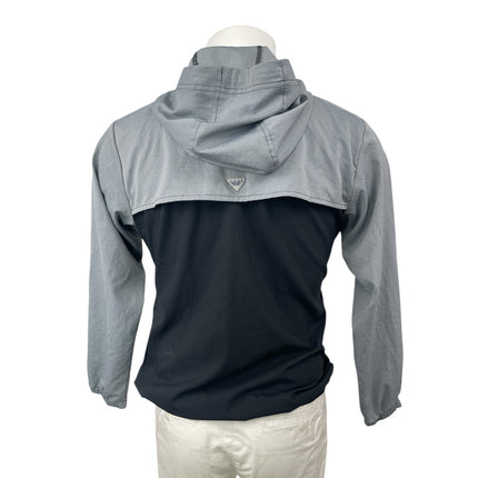 Columbia PFG Tamiami Gray Black Hoodie Hooded Long Sleeve Sweatshirt Top Size S