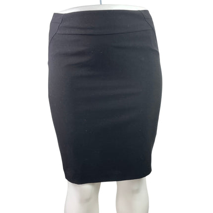 M&S Marks & Spencer Black High Waisted Slit Career Pencil Mini Skirt Size 12