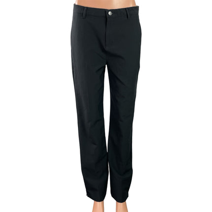 Adidas Solid Golf Women's Black High Rise Straight Leg Trousers Pants Size L