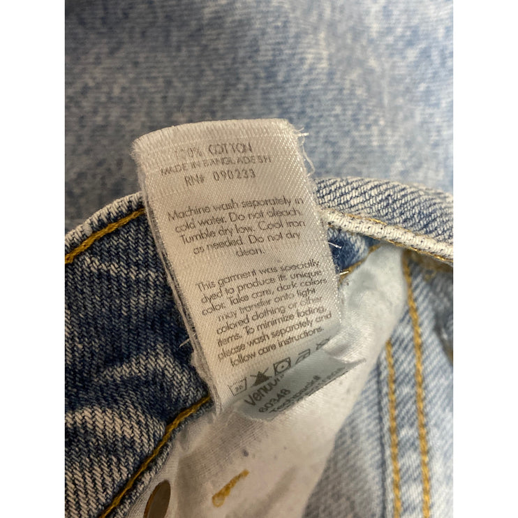 Pacsun Women's Blue High Waisted Frayed Hem Straight Leg Denim Jeans Pants Sz 24