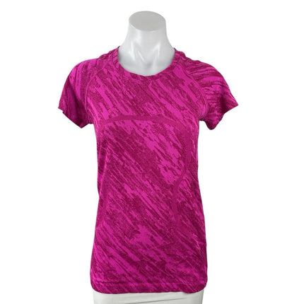 Lululemon Swiftly Tech 2.0 Pink Camo Short Sleeve Athletic T Shirt Tee Top S-M