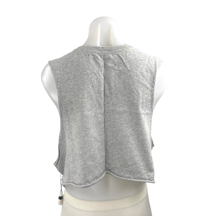 Forever 21 Everlast Women's Gray Sleeveless Cropped Muscle Tee Tank Top Size L