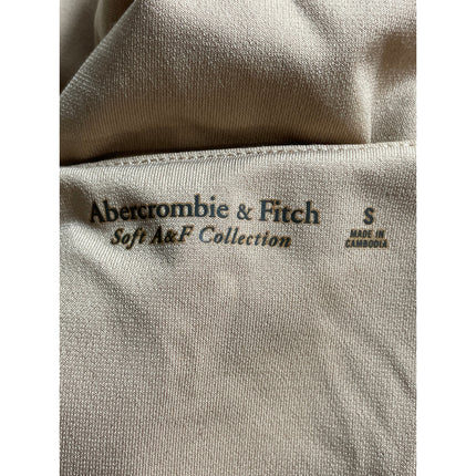 Abercrombie & Fitch Women's Brown V Neck Long Sleeve Drape Wrap Bodysuit Top S