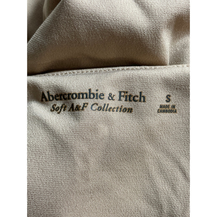 Abercrombie & Fitch Women's Brown V Neck Long Sleeve Drape Wrap Bodysuit Top S