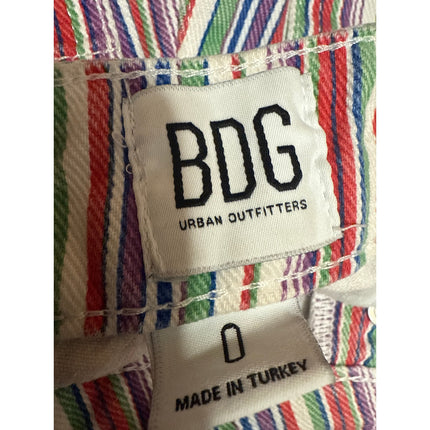 Urban Outfitters BDG Multicolor Striped Button Fly High Waisted Mini Shorts Sz 0