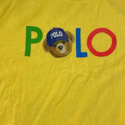 POLO Ralph Lauren Yellow Crewneck Short Sleeve Graphic Tee T-shirt Top L 14-16