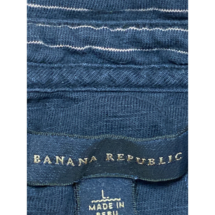 Banana Republic Relwen Jersey Men's Stripe Short Sleeve Classic Polo Shirt Top M