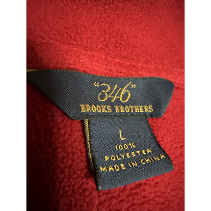 Brook Brothers 346 Mens Red Blue Sherpa Fleece Zip Up Sweater Vest Coat Jacket L