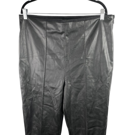 ASOS Design Black Faux Vegan Leather Skinny High Waist Trousers Pants Size 14