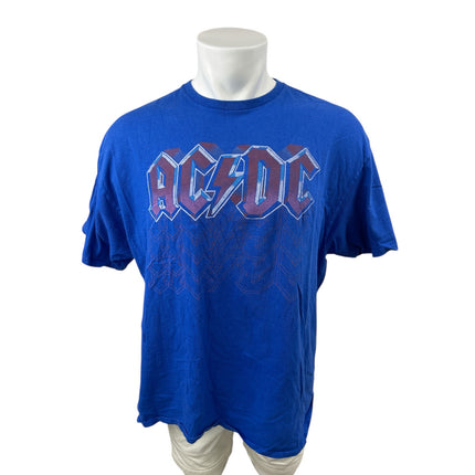Junk Food AC/DC Mens Blue Crewneck Short Sleeve Graphic Tee T-Shirt Top Size XL