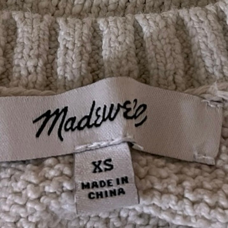 Madewell Minton White Knit Sleeveless Scoop Neck Crop Sweater Tank Top Size XS