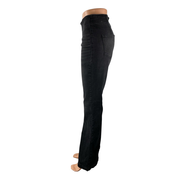 Knox Rose Women's Black High Waisted Y2k Boho Flared Bootcut Denim Jeans Size 4