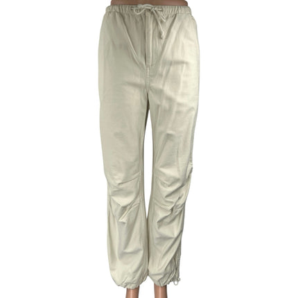 Aritzia TNA Women's Cream White High Rise Straight Leg Trousers Jogger Pants S