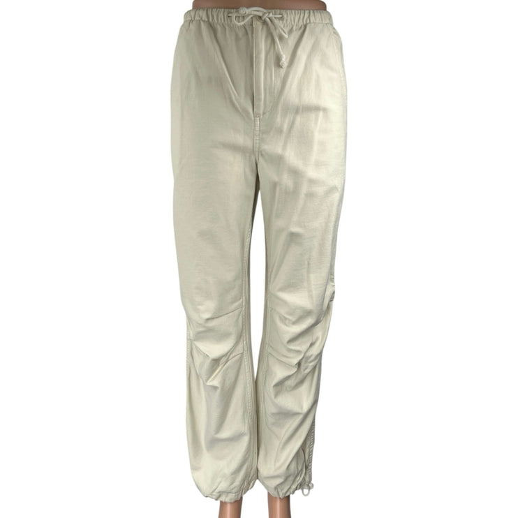 Aritzia TNA Women's Cream White High Rise Straight Leg Trousers Jogger Pants S
