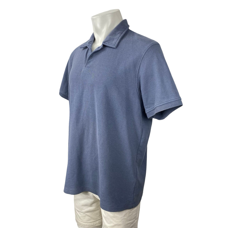 Zara Men's Blue Short Sleeve Golf Casual Collar Pullover Polo Shirt Top Size XL