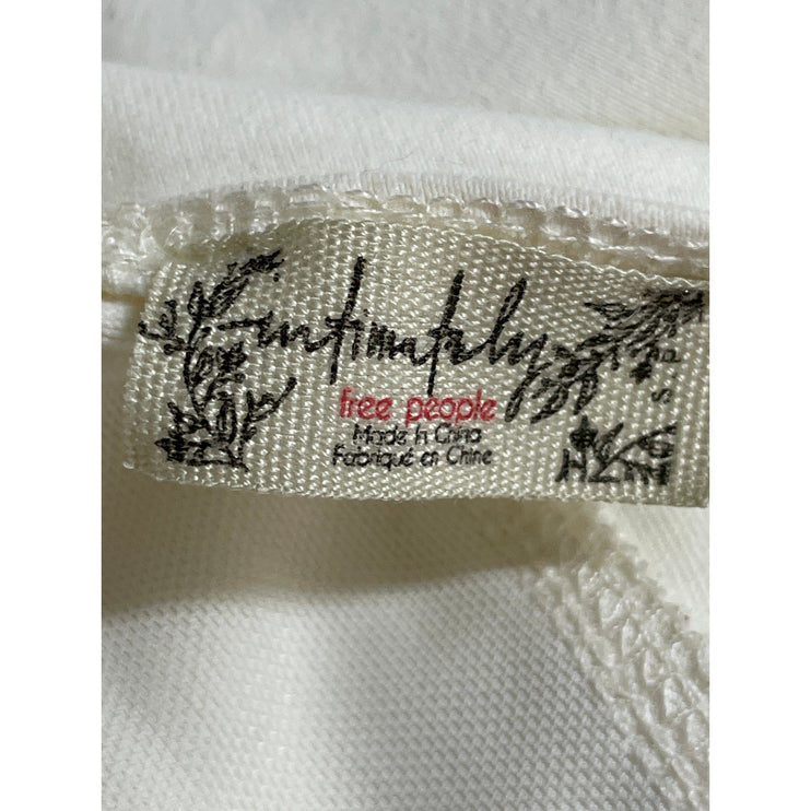 Free People Intimately Ivory Cap Sleeve Deep V Neck Open Back Y2k Crop Top Sz S